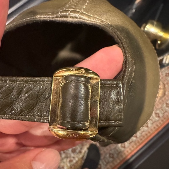 CELINE LEATHER BASEBALL HAT KHAKI GREEN SIZE LARGE - Picture 4 of 6